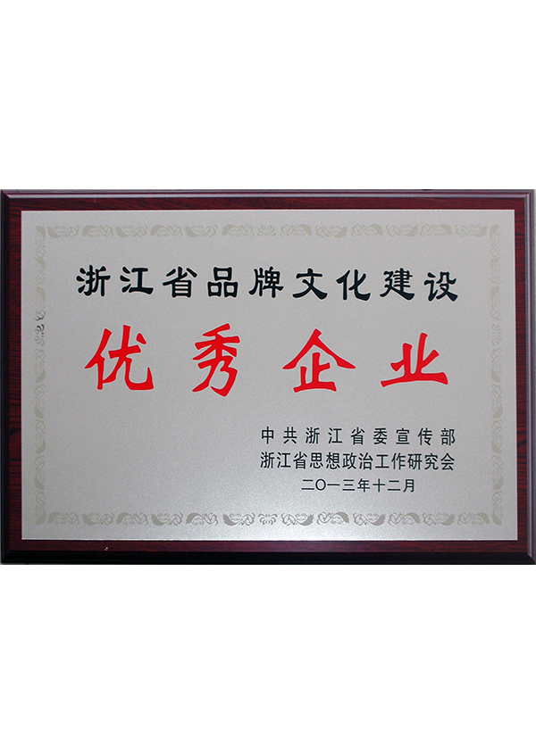 浙江省品牌文化建設優(yōu)秀企業(yè)